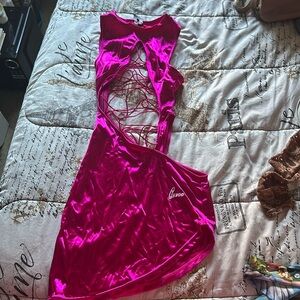 GSUWOO pink mini dress